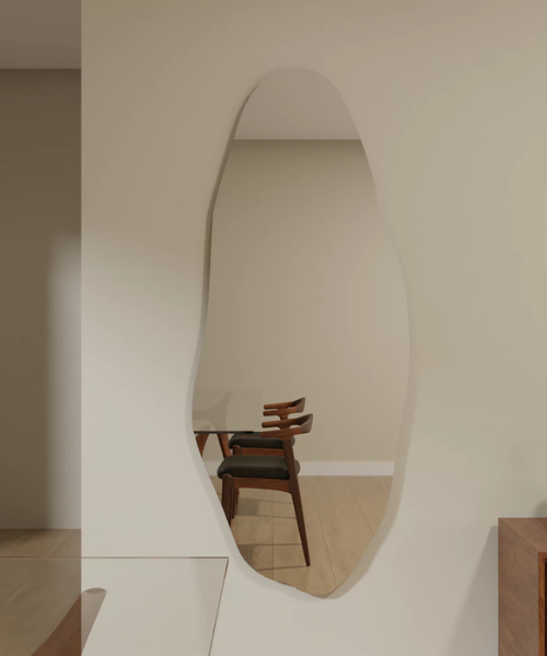 Espelho Orgânico Grande 150cm 170cm Decorativo Corpo Inteiro de Chão Quarto Sala Salão hall Luxo Promoção Lançamento
