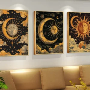Quadros Decorativos kit3 Carta de tarô boa sorte decoração pintura sala de estar quarto escritório decoração pintura