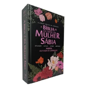 Bíblia de estudo da mulher sábia floral preta - Letra Grande - CPP
