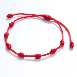 Pulseira Vermelha 7 Nós Kabbalah Contra Mal Olhado Inveja Adulto/ Infantil