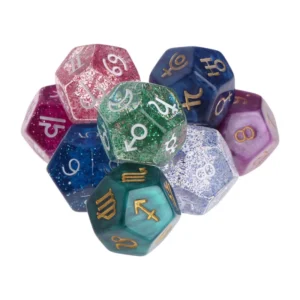 Dados de Resina 12 Lados Multicoloridos 3 Peças