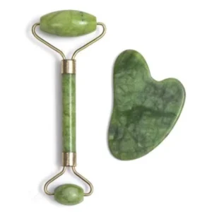 Kit Rolo de Jade e Gua Sha para Massagem Facial