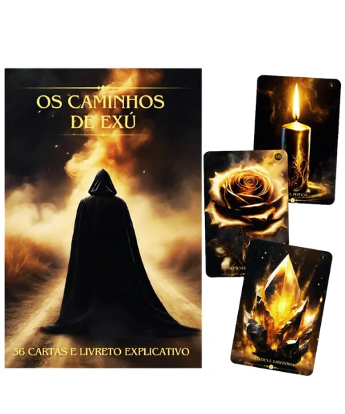 Baralho Os Caminhos De Exú 36 Cartas Plastificadas E Manual