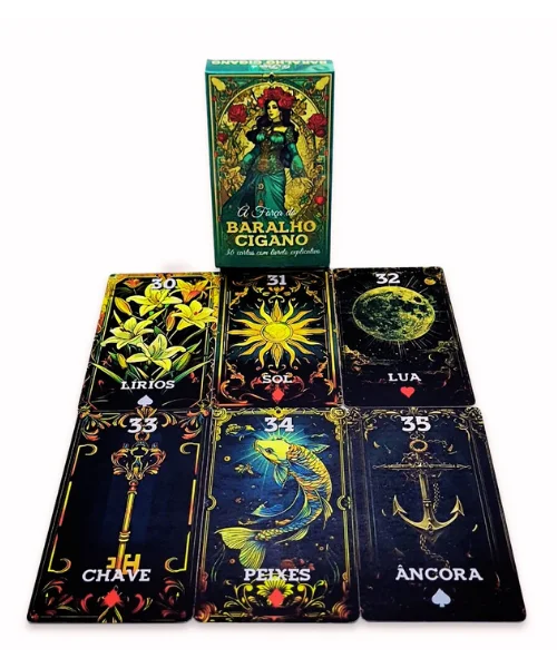Força do Baralho Cigano Espiritual 36 Cartas Tarô c/ Manual
